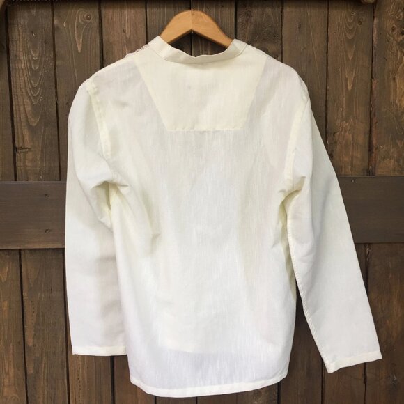 White Linen Indian Tunic || Unisex Linen Top - Picture 9 of 9
